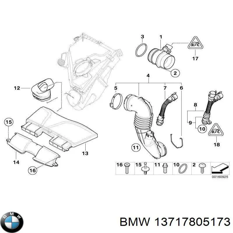 Cano derivado de ar do medidor de consumo do ar BMW 13717810135 preço, a partir de 182,05 USD