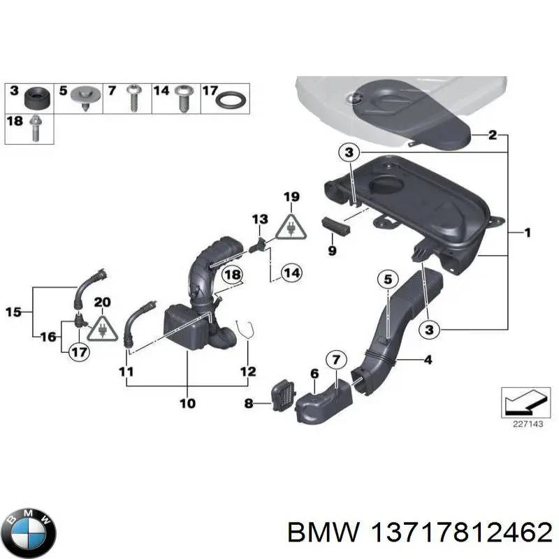 13717812462 BMW Caixa de filtro de ar