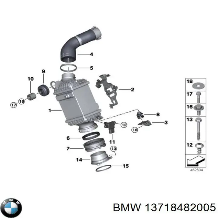 Mangueira (cano derivado) de intercooler BMW 13718482005 preço, a partir de 315,93 USD