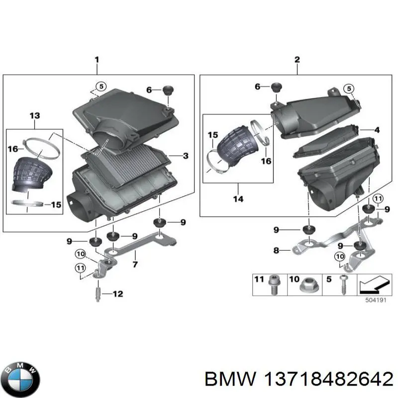 13718482642 BMW Filtro de ar