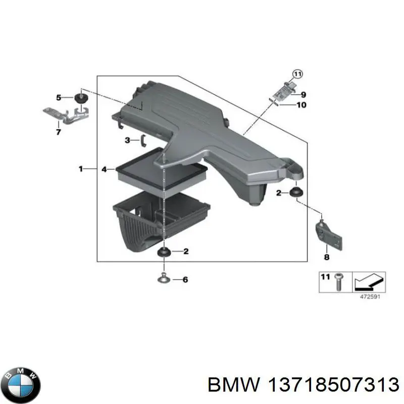 Caixa de filtro de ar BMW 13718507313 preço, a partir de 318,52 USD