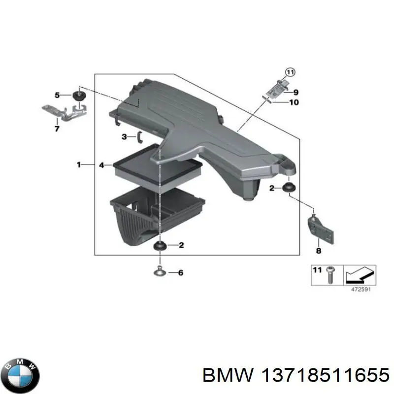 13718511655 BMW Caixa de filtro de ar
