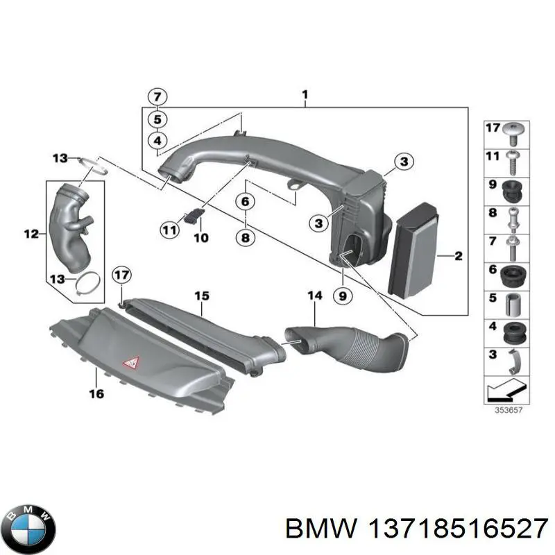 13718516527 BMW Cano derivado de ar do medidor de consumo do ar