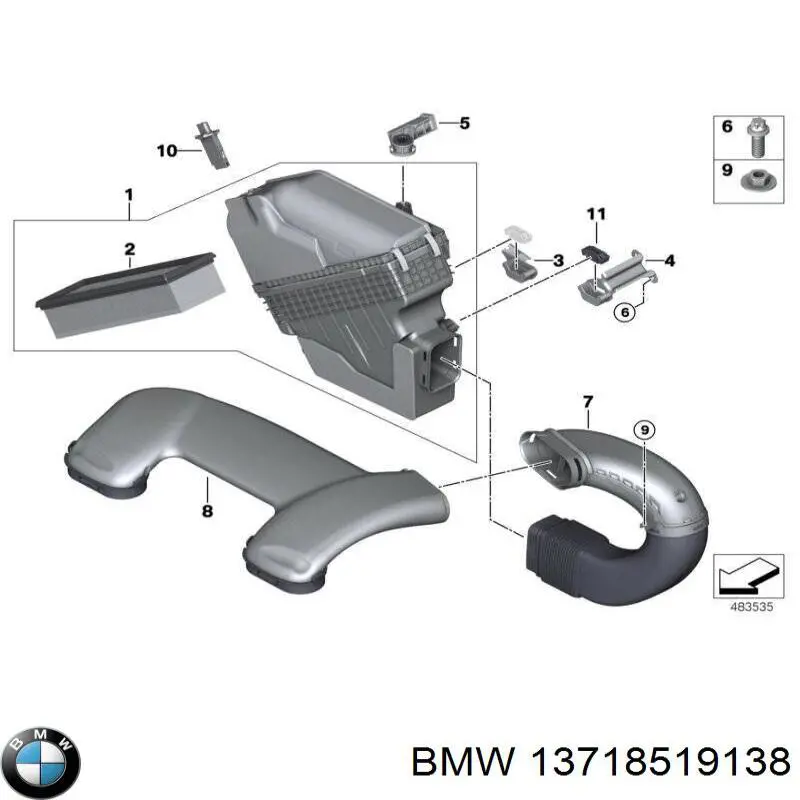 13718519138 BMW Caixa de filtro de ar