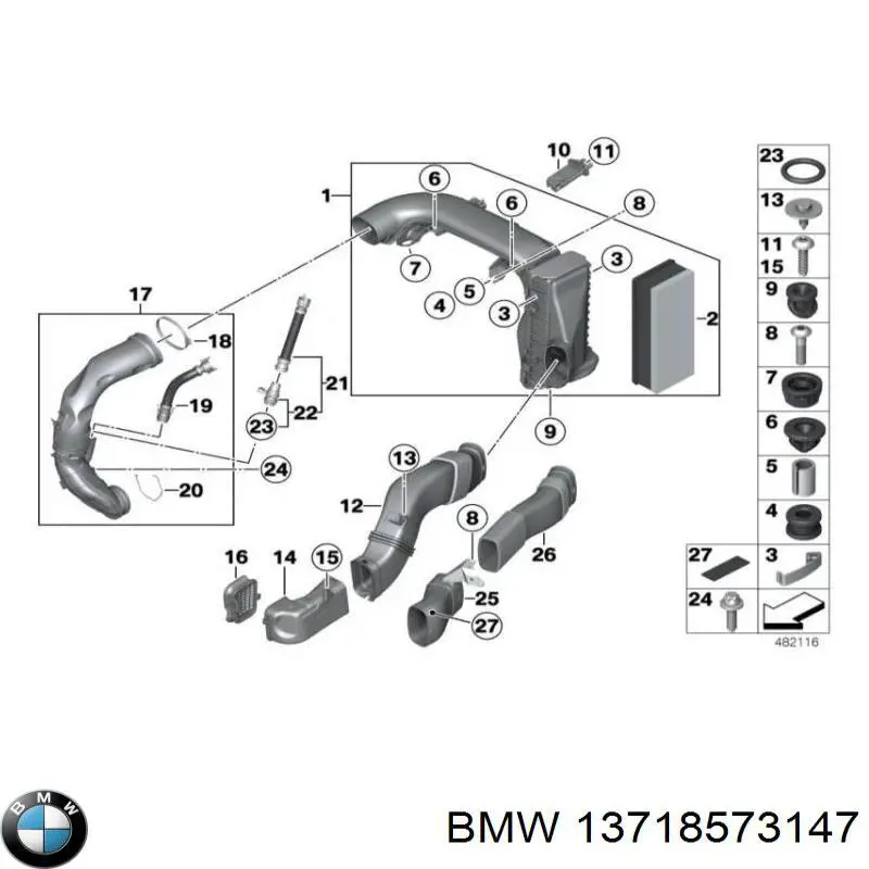 13718573147 BMW Braçadeira do silenciador traseira