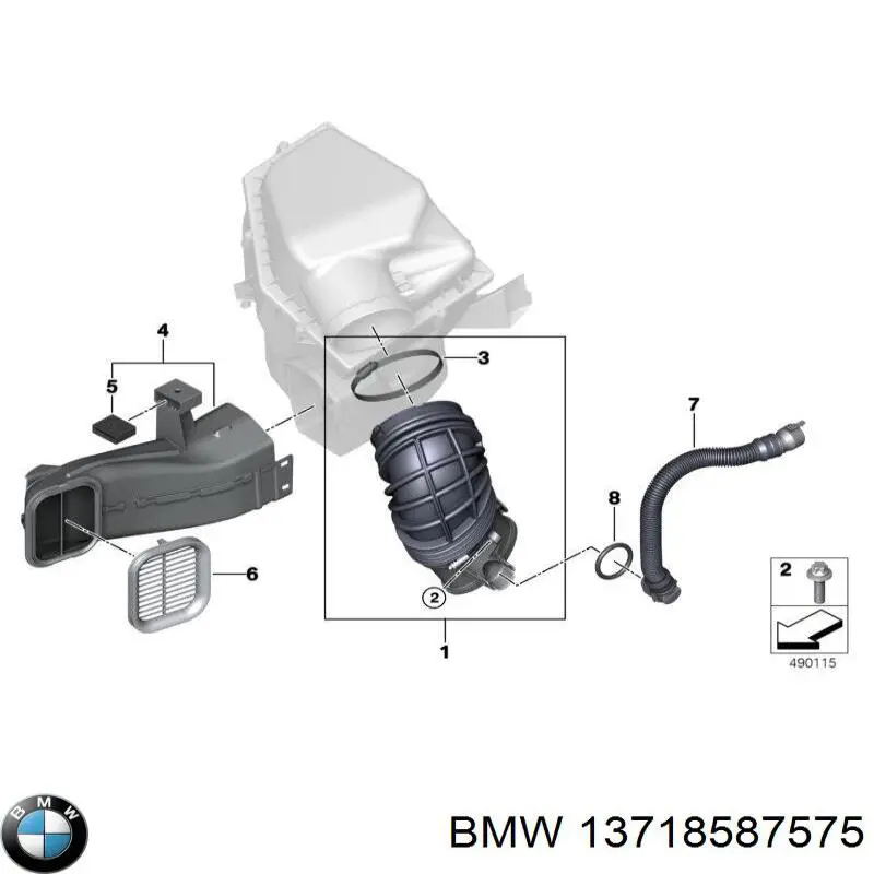 13718587575 BMW Cano derivado de ar, entrada de filtro de ar