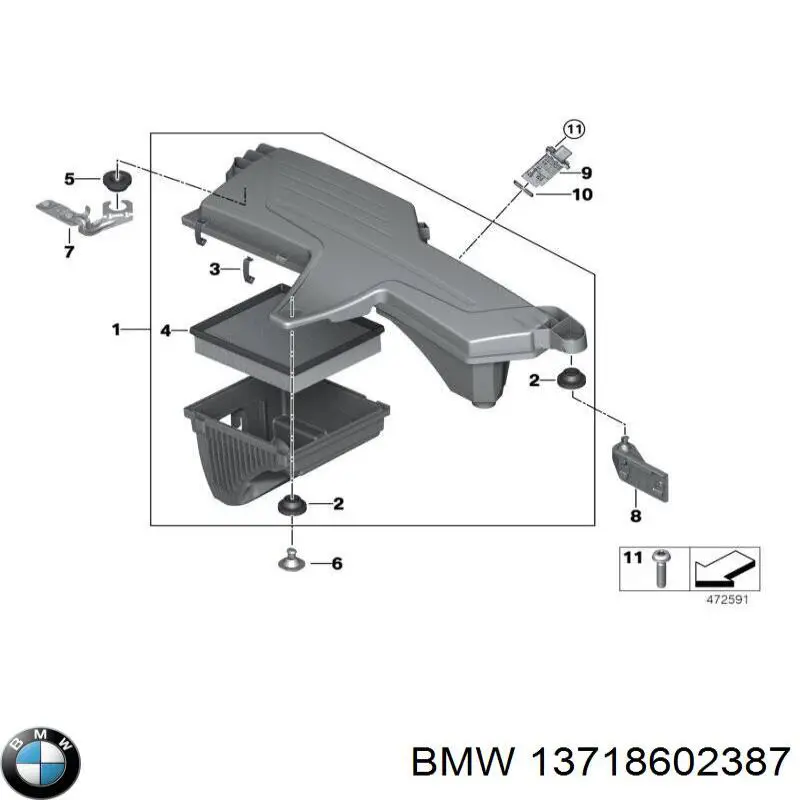 13718602387 BMW Caixa de filtro de ar