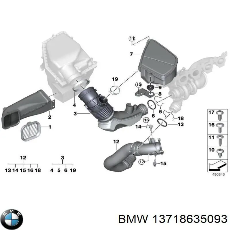 13718635093 BMW Tomada de ar de filtro de ar