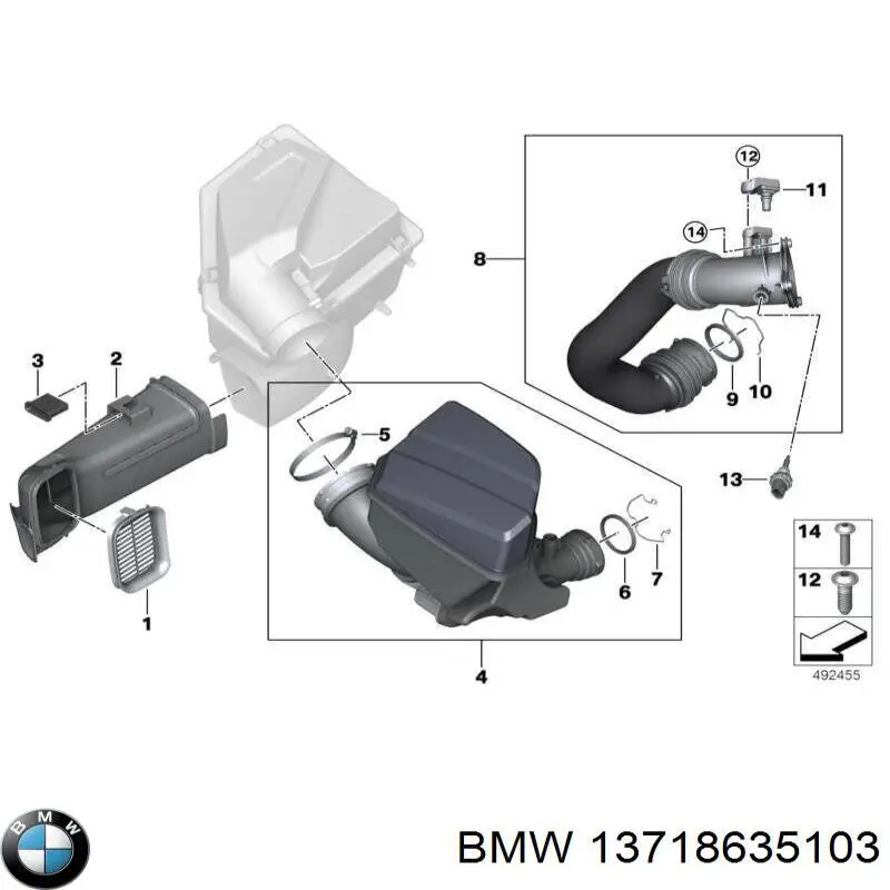 Cano derivado de ar, entrada de filtro de ar BMW 13718635103 preço, a partir de 120,71 USD