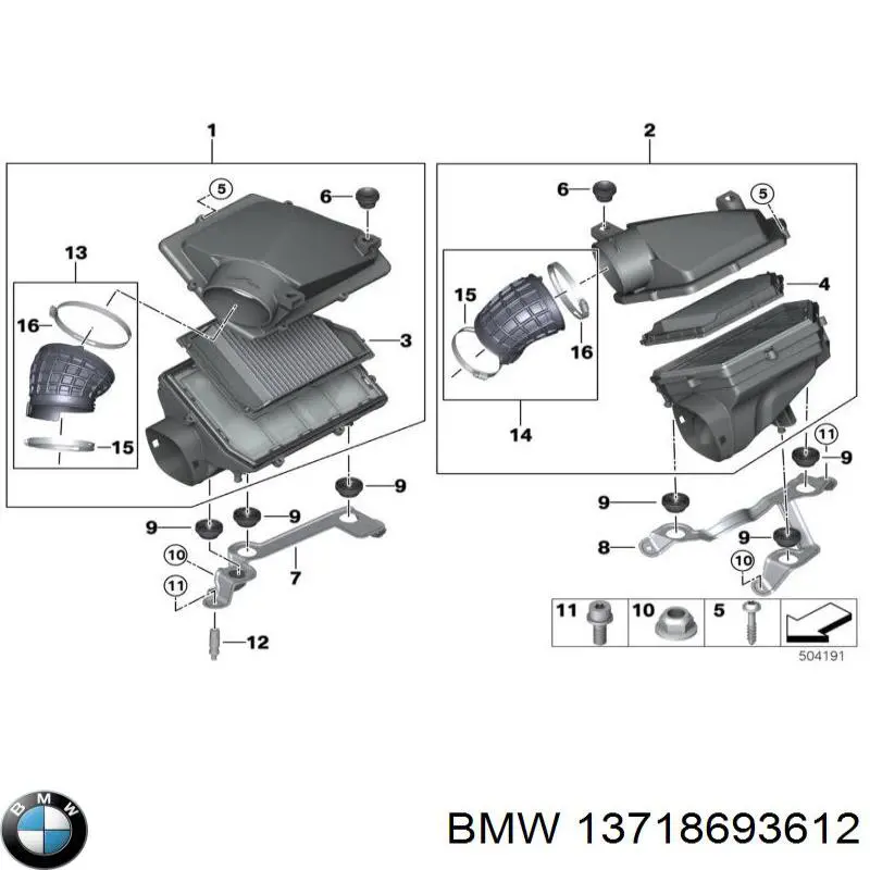 13718693612 BMW Filtro de ar