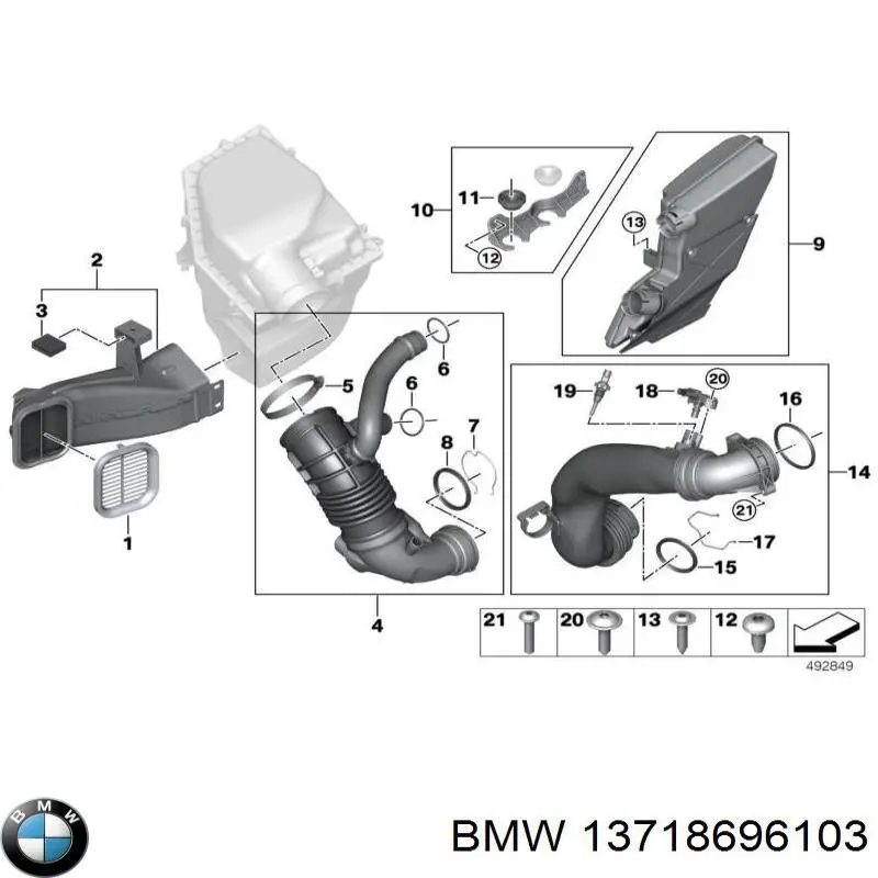 01733100 Ajusa Anel de vedação (vedante) de cano derivado de intercooler