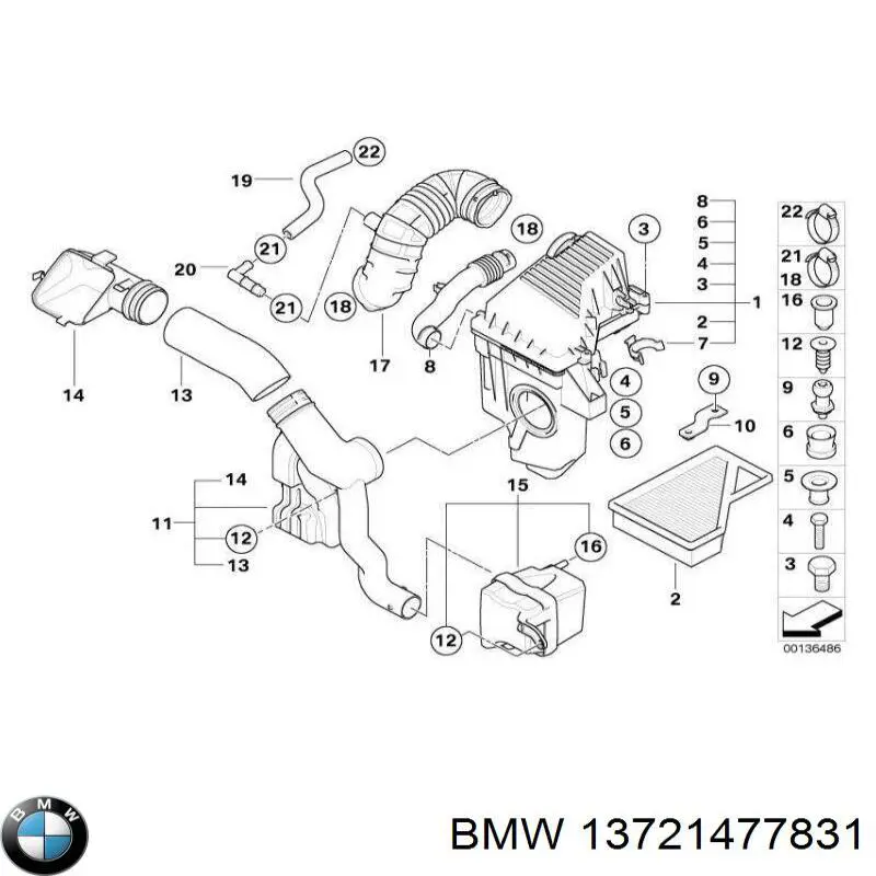 13721477831 BMW Caixa de filtro de ar