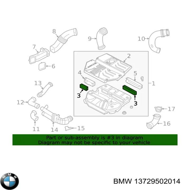 13729502014 BMW Filtro de ar