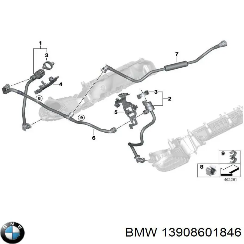 13908601846 BMW Válvula de ventilação dos gases do tanque de combustível