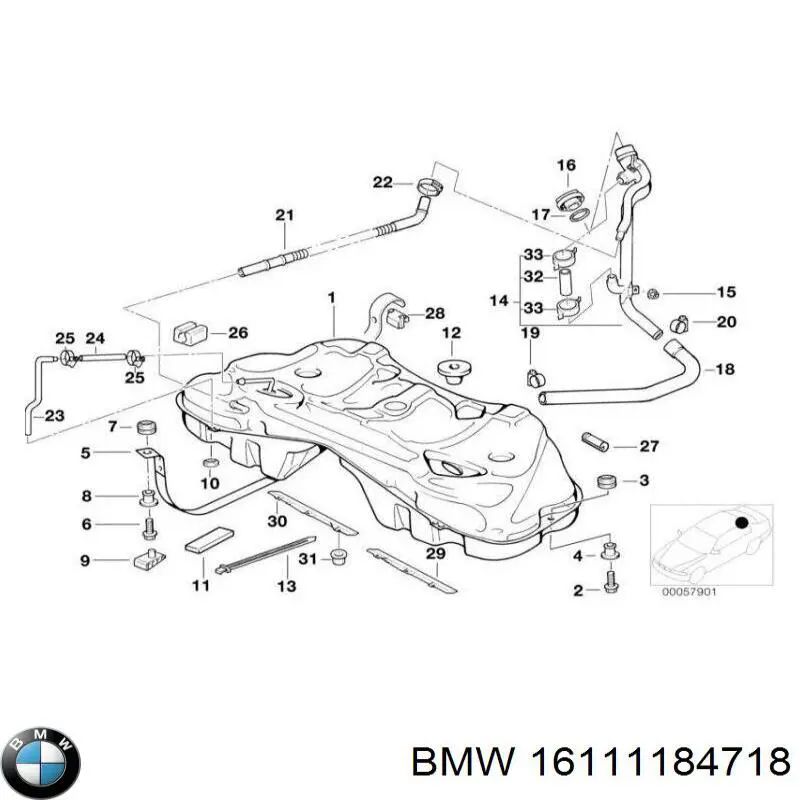 Tampa (tampão) do tanque de combustível BMW 16111184718 preço, a partir de 44,99 USD