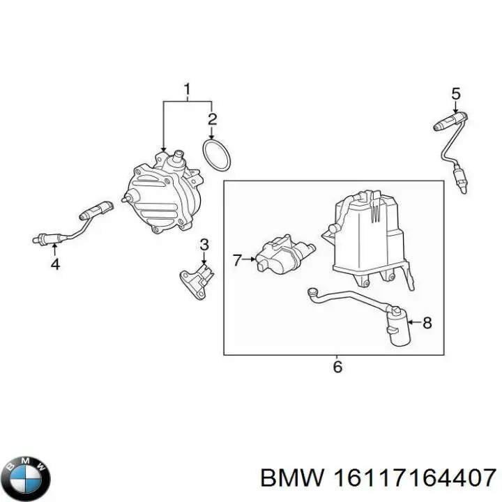 Adsorvedor dos vapores de combustível BMW 7164407 preço, a partir de 712,53 USD