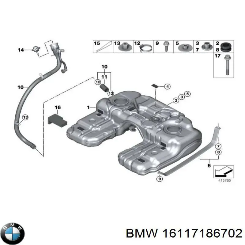 16117186702 BMW Gargalo de enchimento do tanque de combustível
