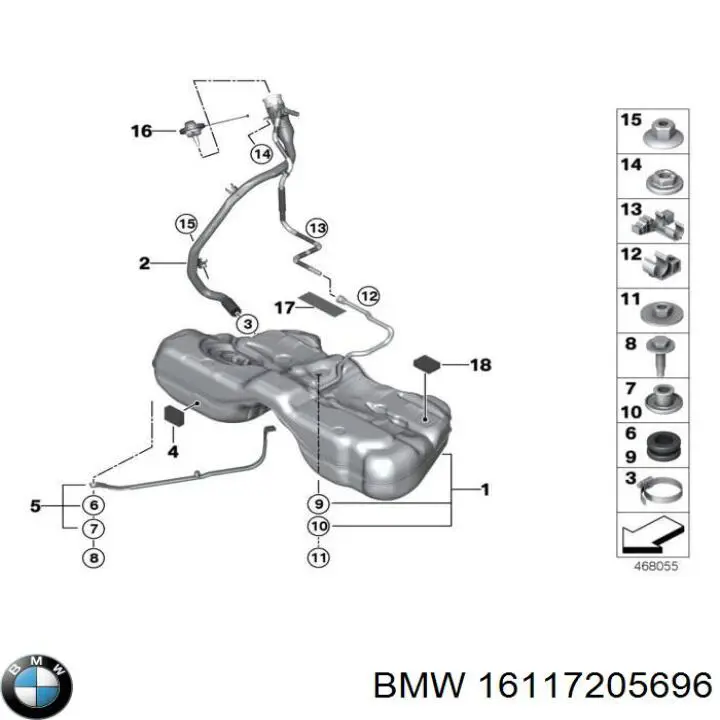 16117403719 BMW Gargalo de enchimento do tanque de combustível