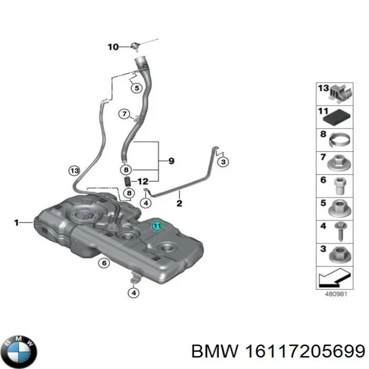 Gargalo de enchimento do tanque de combustível BMW 16117403719 preço, a partir de 55,35 USD
