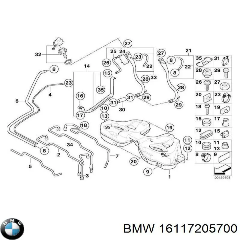 Gargalo de enchimento do tanque de combustível BMW 16117205700 preço, a partir de 73,34 USD