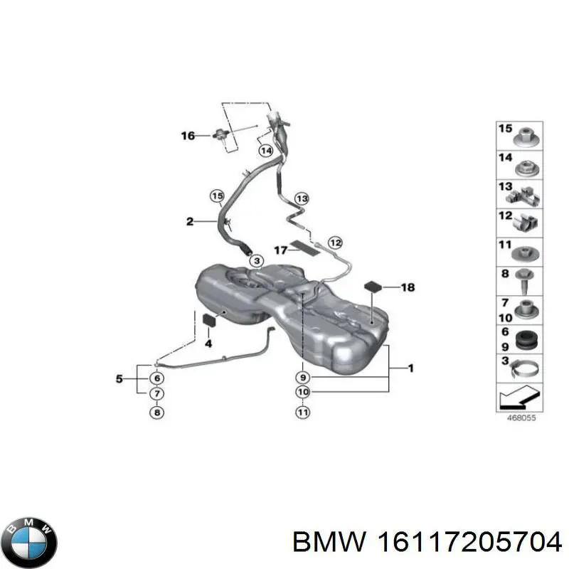 Gargalo de enchimento do tanque de combustível BMW 16117205704 preço, a partir de 73,34 USD