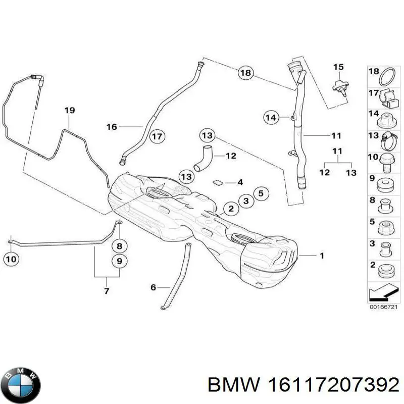 16117207392 BMW Gargalo de enchimento do tanque de combustível