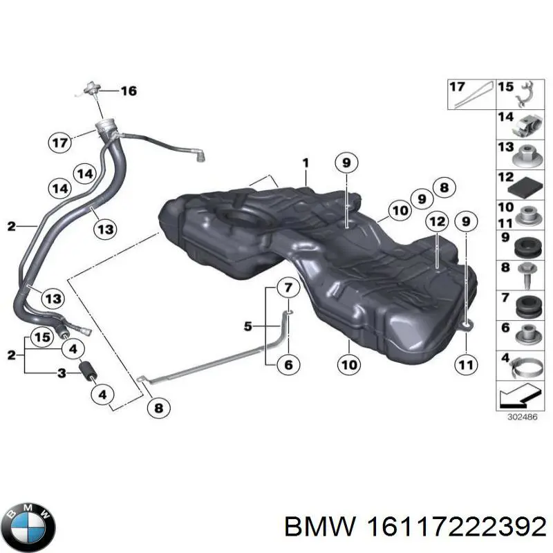 Compre 16117222392 BMW Tampa (tampão) do tanque de combustível