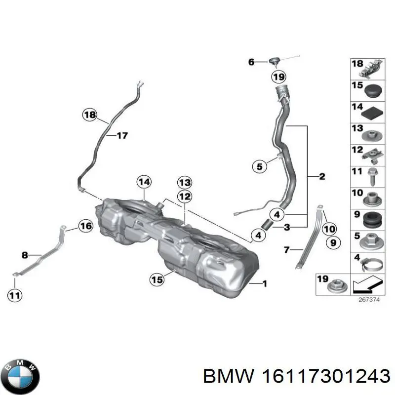 Filtro de tanque dos vapores de combustível BMW 16137464301 preço, a partir de 585,66 USD