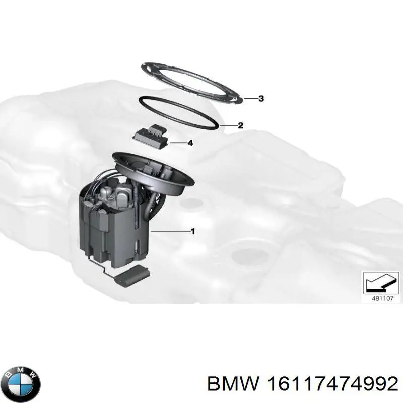 16117474992 BMW Módulo de bomba de combustível com sensor do nível de combustível