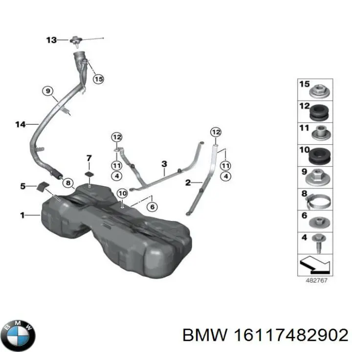 16117482902 BMW Tampa (tampão) do tanque de combustível