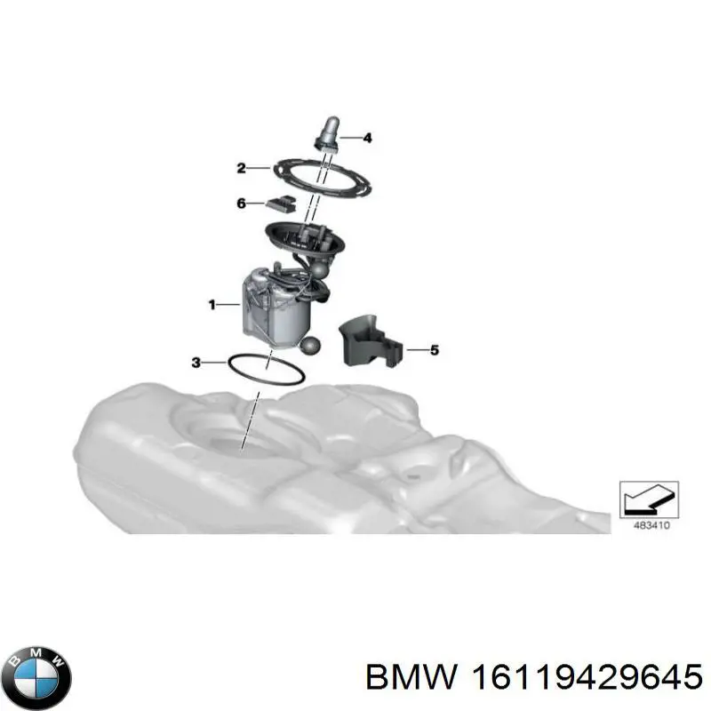 16119429645 BMW Módulo de bomba de combustível com sensor do nível de combustível