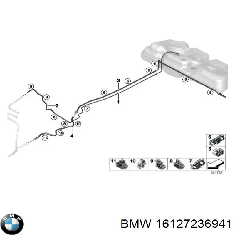 Filtro de combustível BMW 16127236941 preço, a partir de 163,48 USD