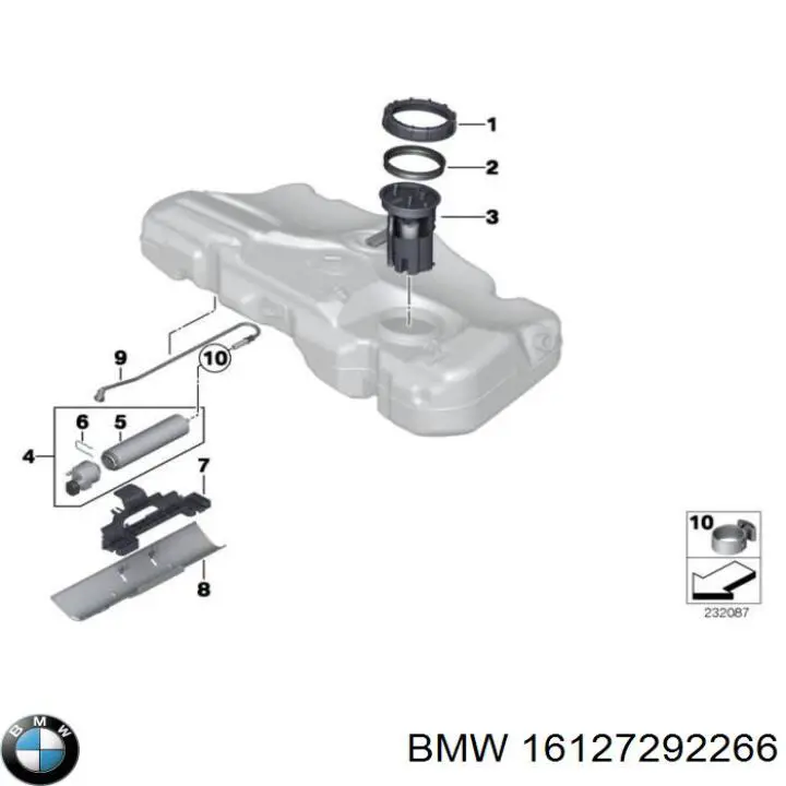 Compre 16127292266 BMW Braçadeira do silenciador traseira