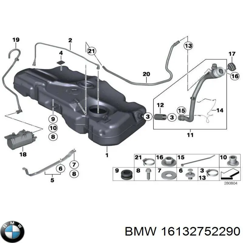Filtro de combustível BMW 16132752290 preço, a partir de 41,53 USD