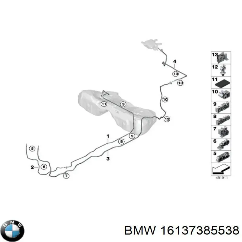 16137385538 BMW Tubo de combustível, kit