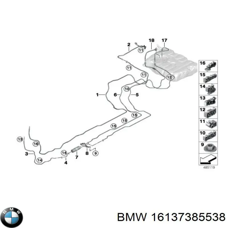 Tubo de combustível, kit BMW 16137385538 preço, a partir de 118,16 USD