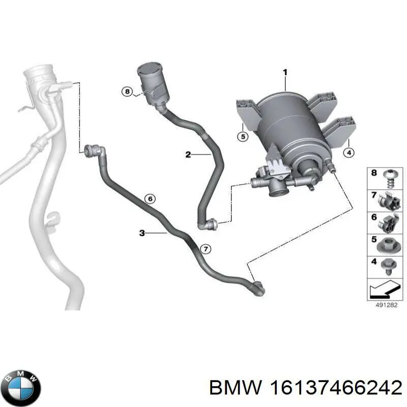16137466242 BMW Filtro de tanque dos vapores de combustível