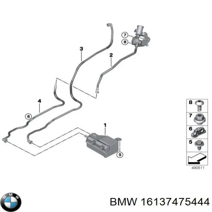 Adsorvedor dos vapores de combustível BMW 16137475444 preço, a partir de 765,64 USD