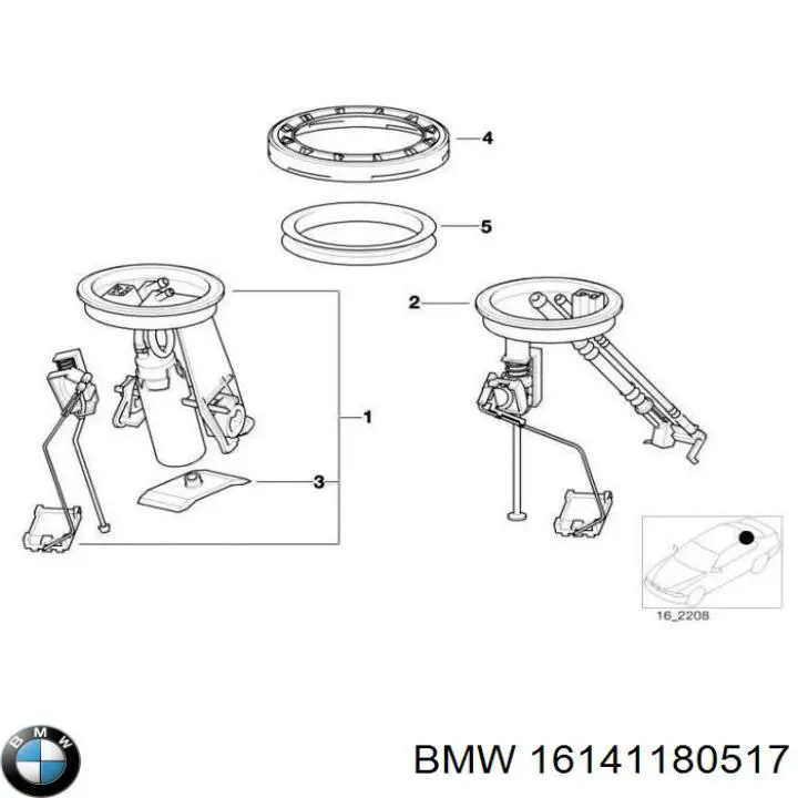 Compre 16141180517 BMW Sensor do nível de combustível no tanque