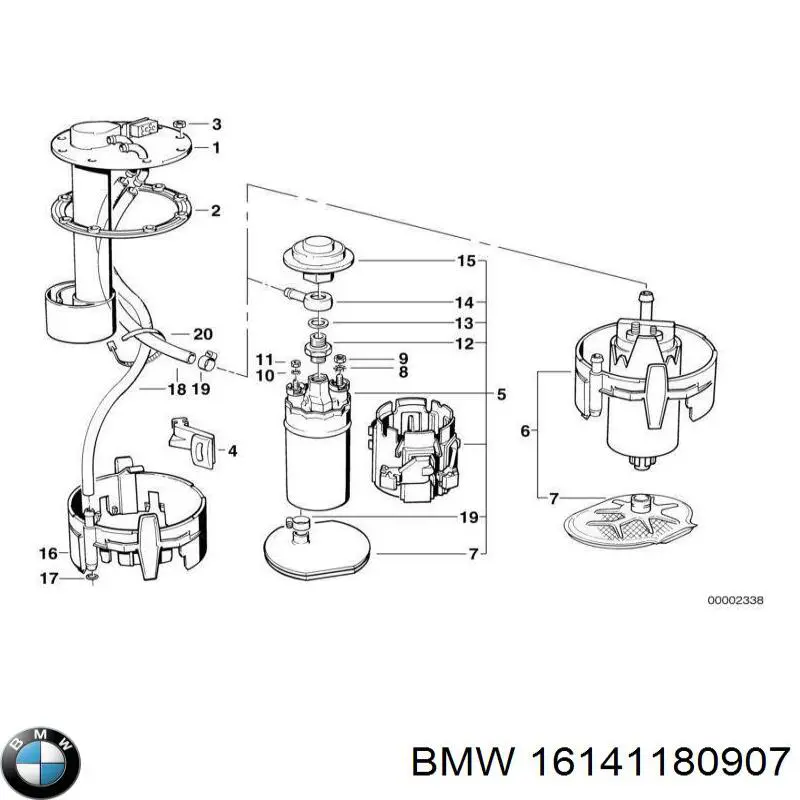 Compre 16141180907 BMW Filtro de malha de bomba de gasolina
