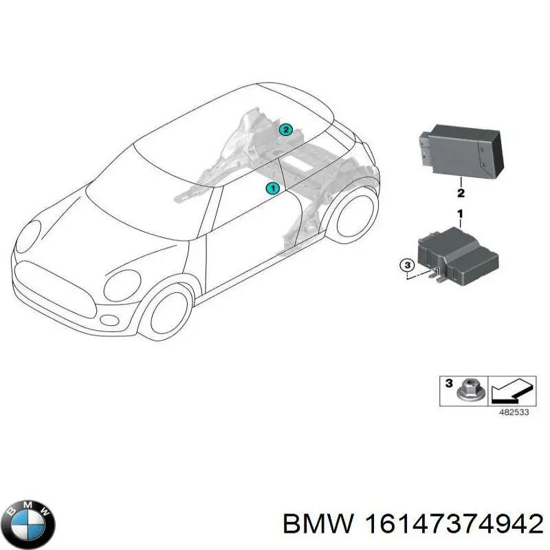 7476687 BMW Módulo de direção (Centralina eletrônica) da bomba de combustível