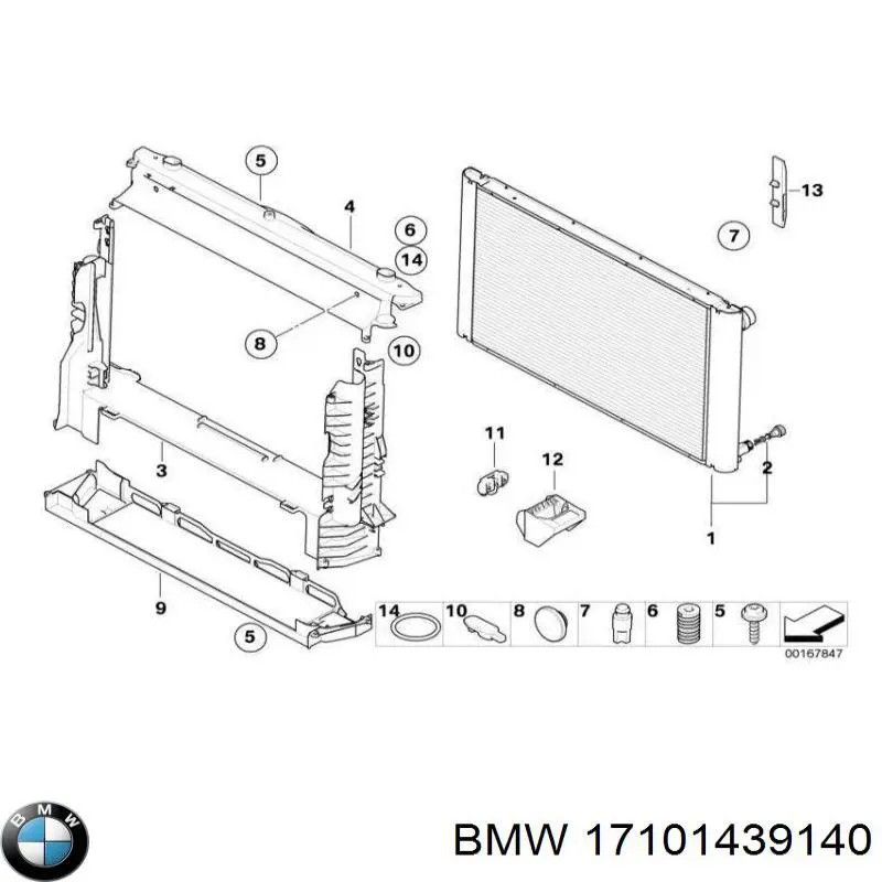 Compre 17101439140 BMW Vedante do radiador de óleo