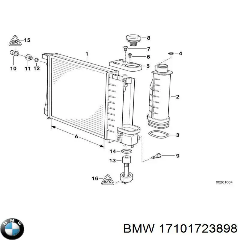 17101723898 BMW Radiador de esfriamento de motor