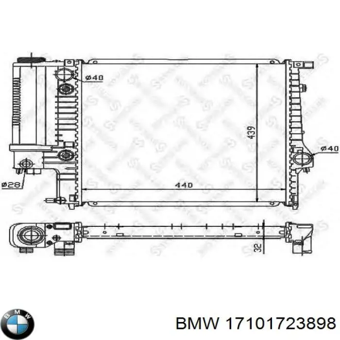 Radiador de esfriamento de motor BMW 17101723898 preço, a partir de 409,16 USD