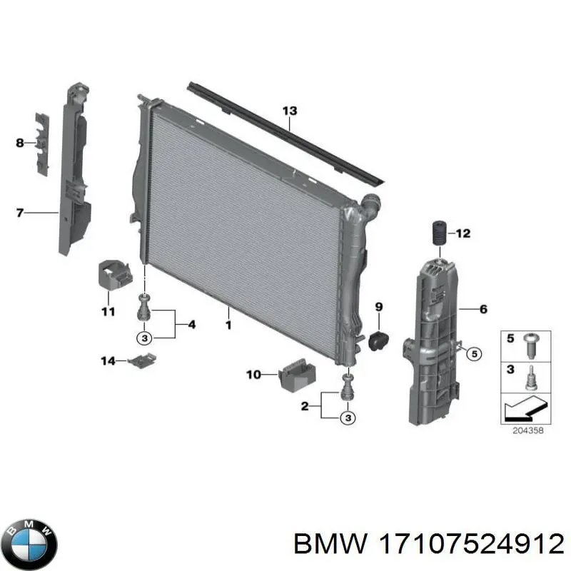 Consola do radiador esquerdo BMW 17107524912 preço, a partir de 44,69 USD