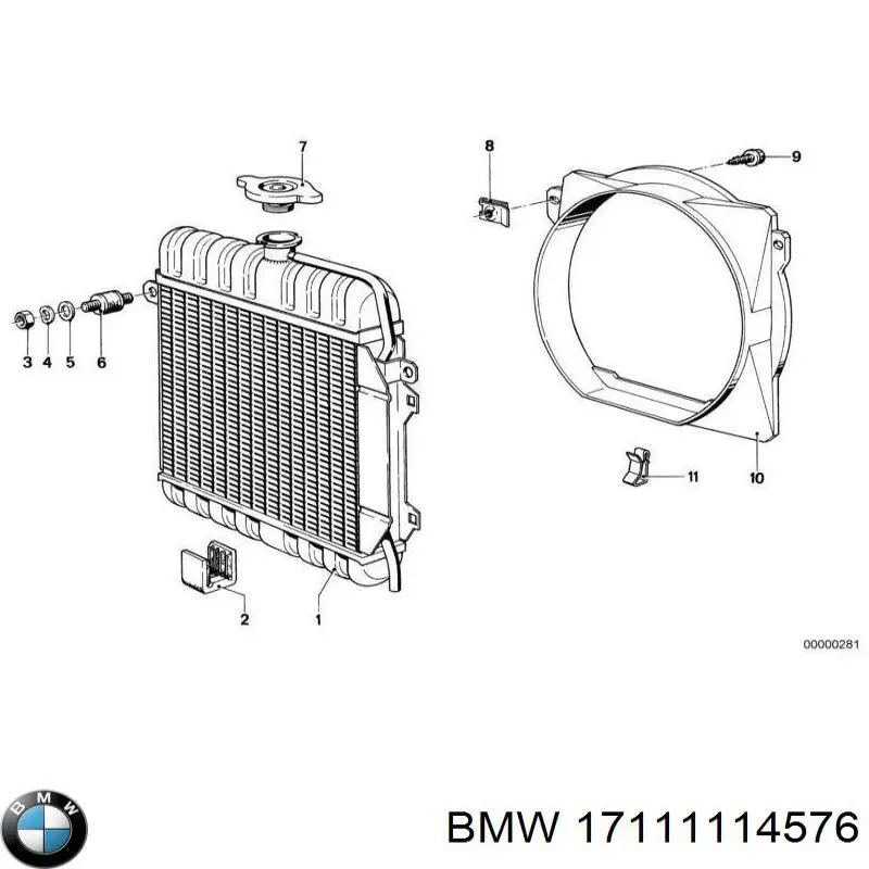  Radiador de esfriamento de motor BMW 3 sedan (E21) (1975 - 1984) 