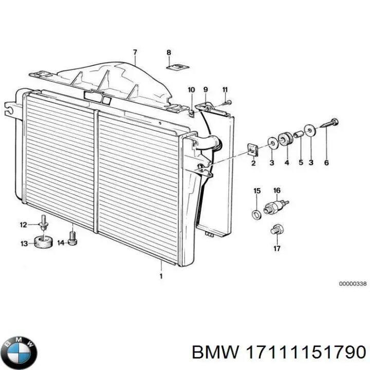 Compre 17111151790 BMW Radiador de esfriamento de motor