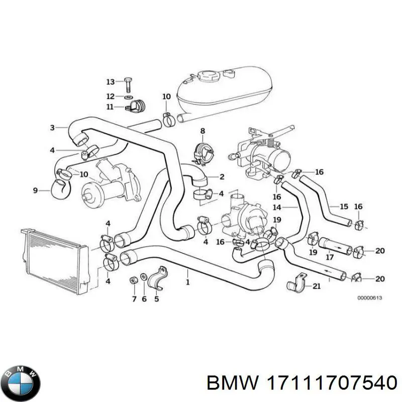 Tanque de expansão do sistema de esfriamento BMW 17111707540 preço, a partir de 40,03 USD