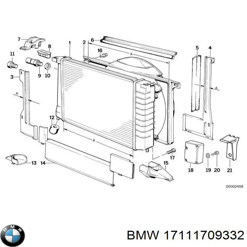 17111709332 BMW Consola inferior do radiador