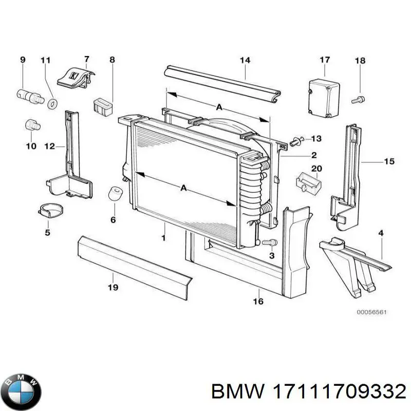 Consola inferior do radiador BMW 17111709332 preço, a partir de 8,61 USD